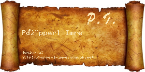 Pöpperl Imre névjegykártya
